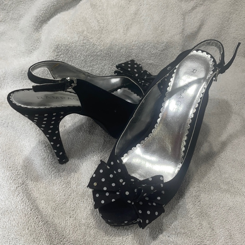 Rampage polka dot heels
